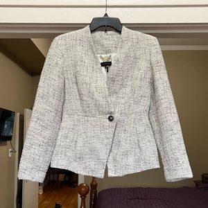 Donna Karan off white tweed blazer